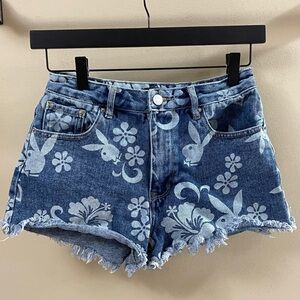 Pacsun Pac Sun X Playboy Bunny Blue Denim Shorts Women’s Size 26